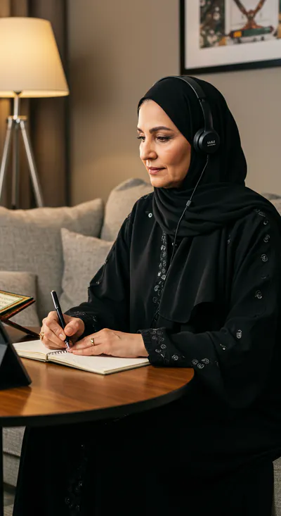 دارس يتابع دراسته عن بُعد