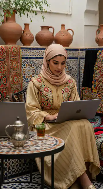 دارس يتابع دراسته عن بُعد